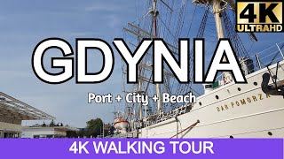 GDYNIA 4K  Poland walking tour [upl. by Ylagam414]