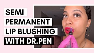 SemiPermanent Lip Blushing with KISSUM Lip Tints Ft SaigeWellington [upl. by Lleder]