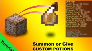 Tutorial Custom potions using give and summon commands in minecraft 17 [upl. by Peterman]