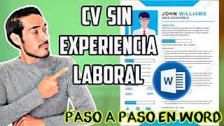 COMO CREAR UN CV SIN EXPERIENCIA LABORAL EN WORD  PASO A PASO [upl. by Fransisco]