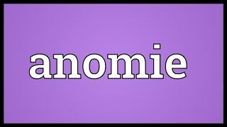 Anomie Meaning [upl. by Bauer543]