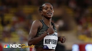 Faith Kipyegon nearly breaks world record in womens 1500m at Diamond League Monaco  NBC Sports [upl. by Weisbrodt989]