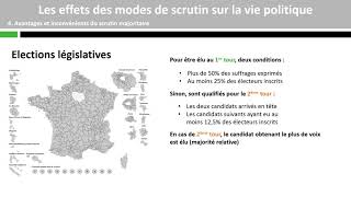 Comment sorganise la vie politique  Effets des modes de scrutins 23 [upl. by Branca]