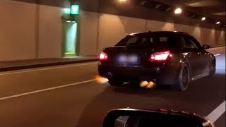 BMW M5 E60 V10 Supercharger 360kmh Autobahn amp Tunnel SOUND [upl. by Nawram]