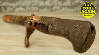 Rusty WWI Bayonet Restoration Epoxy Resin Handle [upl. by Sirob]