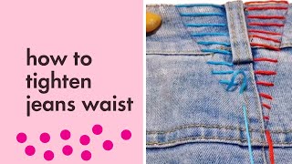 How to Tighten Jeans Waist Easy [upl. by Teteak]