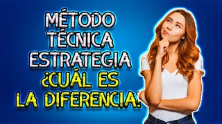 Diferencia entre método técnica y estrategia didáctica [upl. by Welsh937]