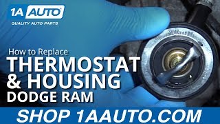 How to Replace Thermostat amp Housing 0310 Dodge Ram [upl. by Diao]