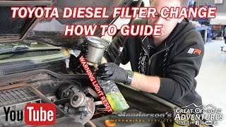 Toyota Fuel Filter Change amp Warning Reset All Diesels  How To Guide [upl. by Lefty]