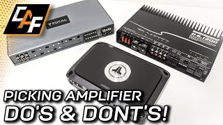 Picking a Car Audio Amplifier  DOs amp DONTs [upl. by Eleira]