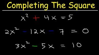 Solving Quadratic Equations By Completing The Square [upl. by Oryaj]