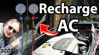 How to Recharge Car AC System Refrigerant [upl. by Nnayrrehs]