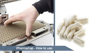 PharmaCap  How to use  Manual Capsule Filling Machine  LFA Capsule FIllers [upl. by Yecac]