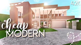 ROBLOX  Bloxburg Cheap Modern 2 Story House 42k  Aesthetic House Build [upl. by Atinat72]