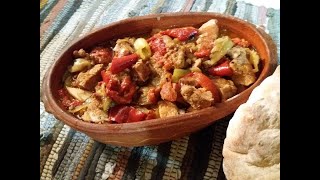 MEMORIES OF MACEDONIA  MUČKALIÇA Roasted Pepper and Grilled Meat Stew [upl. by Atnovart]