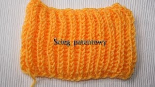 Ścieg patentowy Brioche Stitch brioszka na drutach Jak dziergać [upl. by Pinckney975]