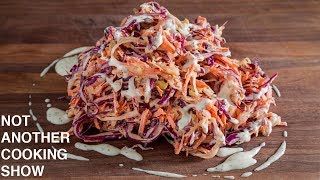 how to make CREAMY COLESLAW from scratch [upl. by Regdirb451]