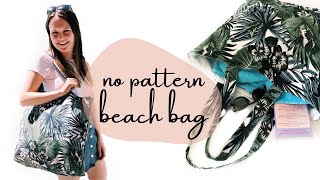 XXL beach bag sewing tutorial  REALLY fast and easy [upl. by Critta]