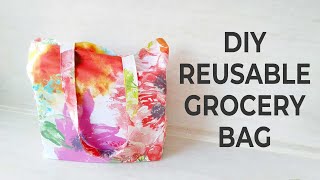 DIY REUSABLE GROCERY BAG  How to Make Foldable Shopping Bag  Step by Step Tutorial [upl. by Dnalevets182]