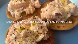 Smoked Salmon amp Horseradish Potato Blini  Recipe in Description [upl. by Ardnosal]