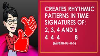 MUSIC 6  CREATES RHYTHMIC PATTERNS IN DIFFERENT TIME SIGNATURES [upl. by Kurtz867]