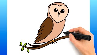 How To Draw A Barn Owl Easy Drawing Tutorial [upl. by Blanch]