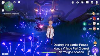 Destroy the barrier Puzzle Mt yougou location quest Inazuma  genshin impact [upl. by Silirama674]