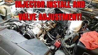 Duramax injector install and valve adjustment [upl. by Erdnael]