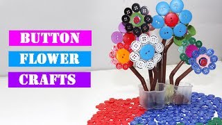 Easy Button Flower Craft  DIY Flower Project [upl. by Yleik]