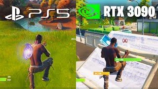 Fortnite PS5 120 FPS vs RTX 3090  Frame Rate Comparison [upl. by Aitram]