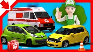 Ambulancia Dibujos animados Ambulancia para niños Dibujitos educativos Camiones infantiles [upl. by Aynik]