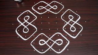 Simple Sikku kolam with 11 dots  Easy melika muggulu designs  chukkala muggulu [upl. by Audrye]