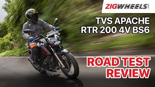 TVS Apache RTR 200 4V BS6 Road Test Review  The Best Gets Better  ZigWheelscom [upl. by Mchugh]