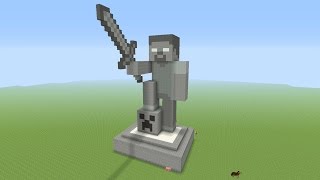 Minecraft Tutorial How To Make A STONE HEROBRINE Statue [upl. by Moncear]