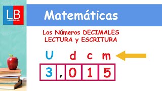 Los Números DECIMALES LECTURA y ESCRITURA ✔👩‍🏫 PRIMARIA [upl. by Chelsae]