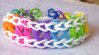 DIY I Pulsera Infinity de gomitas con telar Rainbow Loom bracelet Infinity [upl. by Noyar]