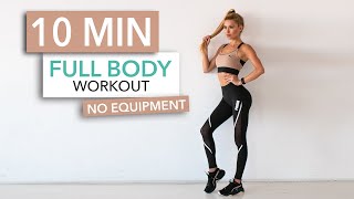 10 MIN FULL BODY WORKOUT  No Equipment  Pamela Reif [upl. by Auohp]