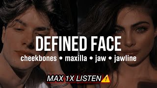 ⚠️MAX 1X LISTEN⚠️ Defined Face SUBLIMINAL high cheekbones  sharp jawline  forward maxilla [upl. by Four]