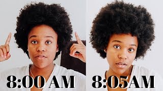 QUICK NATURAL HAIR MORNING ROUTINE How I Refresh  Moisturize My Afro [upl. by Oskar]