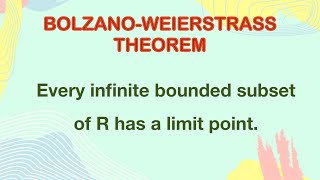 Bolzano weierstrass theorem  Real analysis  Metric Space  Basic Topology  limit point  Msc bsc [upl. by Elisabetta]