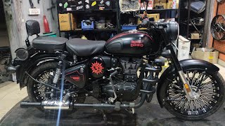 Royal Enfield Modifications  classic350 BS6 Modified  Stealth black  Bullet Tower sikar [upl. by Zared]