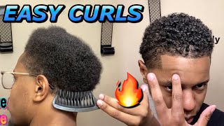 AFRO TO CURLS  MENS CURLY HAIR ROUTINE  How To Make Hair Curly [upl. by Kieger]