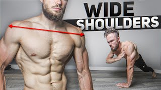 GET WIDE Shoulders in 10 minutes HOME WORKOUT NO EQUIPMENT [upl. by Dnyletak]