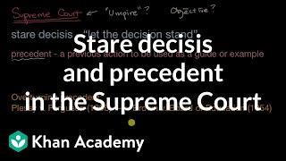 Stare decisis and precedent in the Supreme Court  US government and civics  Khan Academy [upl. by Idahs]