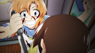 Rena stabbed the shit out of Keiichi  HigurashiWhen They Cry Higurashi no Naku Koro ni Episode 4 [upl. by Yelhs]