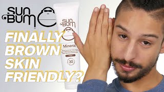 Sun Bum Mineral SPF 30 Tinted Sunscreen Brown Skin Friendly  Review  4Day Wear Test [upl. by Taryne]