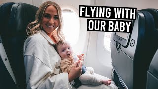 Flying with Our 2 Month Old Baby  Babys First Flight [upl. by Alema]