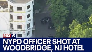 NYPD officer shot at Woodbridge NJ hotel [upl. by Refinnej]