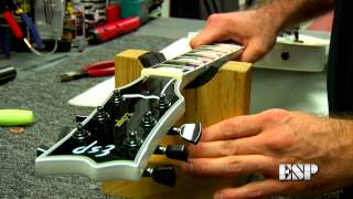 ESP Guitars Tech Corner  Restringing an ESPLTD Guitar [upl. by Nireil]