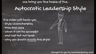 Autocratic Leadership  What is it ProsCons All you need to know in less than 3 minutes [upl. by Ekez]